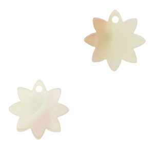 Resin Anh&auml;nger Blume Beige