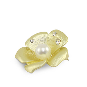 Broschen Blume mit Perle Gold