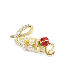 Broschen "Love" Red-white-gold