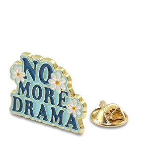Anstecker "No more drama" Blue-gold