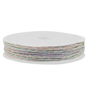 Makramee Band geflochten 1mm Multicolour metallic