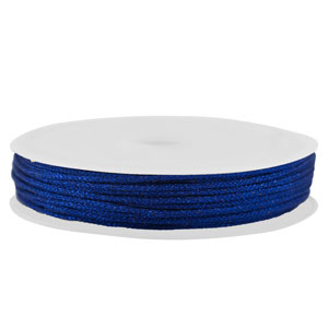 Makramee Band geflochten 1mm Blue metallic