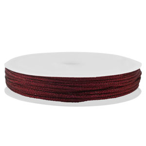 Makramee Band geflochten 1mm Bordeaux metallic