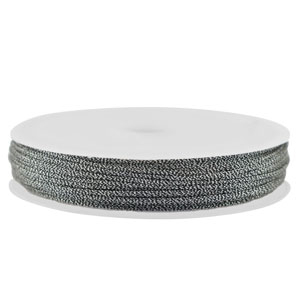 Makramee Band geflochten 0,8mm Dark grey-silver metallic