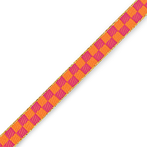 Schmuckband mit Text W&uuml;rfel Magenta pink-orange