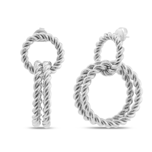 Ohrringe / Ohrstecker aus Stainless Steel - Rostfreiem Stahl Creolen Silver