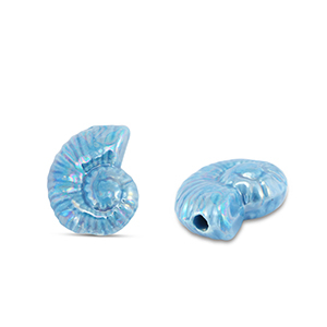 DQ Griechische Keramik Perlen Muschel Blue