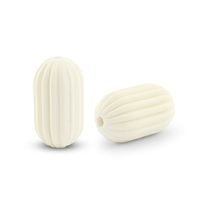 Acryl Perlen Oval Off white