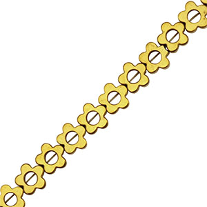 H&auml;matit Perlen Blume 6mm Gold