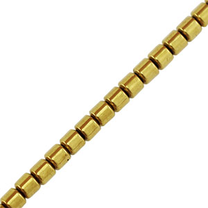 H&auml;matit Perlen Tube 3mm Gold