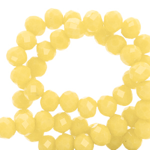 Top Glas Facett Perlen 6x4 mm rondellen Sunshine yellow-pearl shine coating