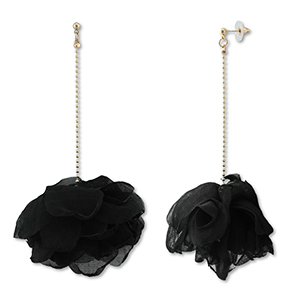 Trendy Ohrringe/Ohrstecker Chiffon Blume Black-gold