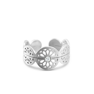 Ringe aus Stainless Steel - Rostfreiem Stahl Blume Silver