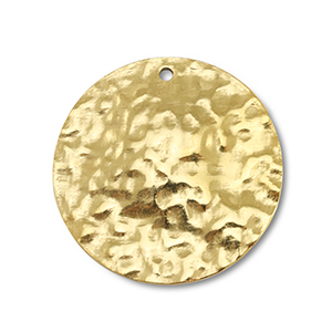 Stainless Steel - Rostfrei Stahl Anh&auml;nger Rund Gold