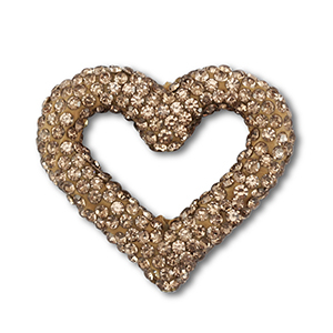 Bohemian-Perlen Herz Taupe brown