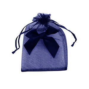 Schmuckbeutel Organza mit Schleife Dark blue
