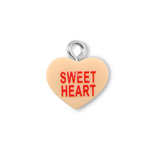 Resin Anh&auml;nger Herz "SWEET HEART" Light orange-red