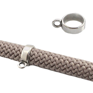 Metall DQ Ring mit &Ouml;se Antik silber (Nickelfrei)