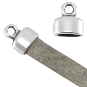 DQ Metall Endkappen mit &Ouml;se Antik silber (Nickelfrei)