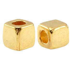 DQ Metall R&ouml;hrchen viereckig Gold (Nickelfrei)