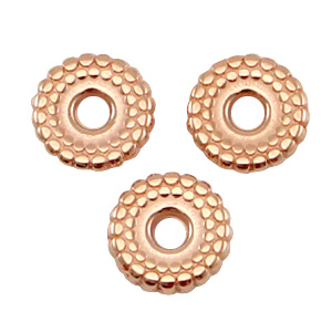 DQ Metall Ring disc 8mm deco Rosegold (Nickelfrei)