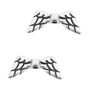 Metall Perlen DQ Angel Wings / Engelfl&uuml;gel Antik silber (Nickelfrei)