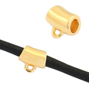 Metall Zubeh&ouml;r DQ Tube mit &Ouml;se &Oslash;3.5mm Gold (Nickelfrei)