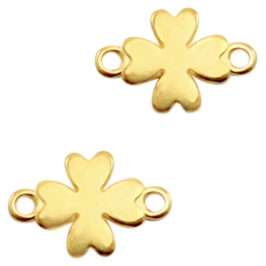 Metall Anh&auml;nger DQ Zwischenst&uuml;ck Gl&uuml;cksklee Gold (Nickelfrei)