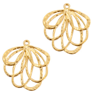 Metall Anh&auml;nger DQ Blume Gold (Nickelfrei)
