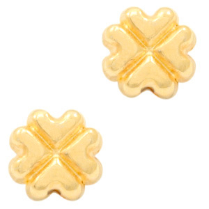 Metall Perlen DQ 4 Herzen Gold (Nickelfrei)