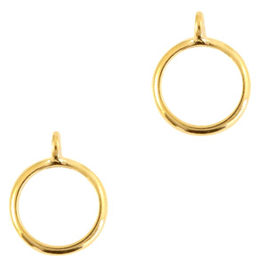 Metall Zubeh&ouml;r DQ Ring mit &Ouml;se Gold (Nickelfrei)