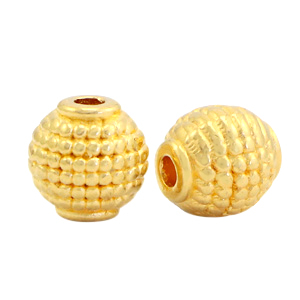 Metall Perlen DQ Oval Tube Gold (Nickelfrei)