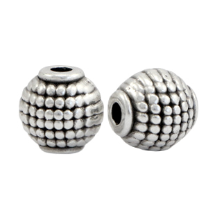 Metall Perlen DQ Oval Tube Antik silber (Nickelfrei)