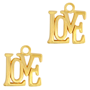 Metall Anh&auml;nger DQ "love" Gold (Nickelfrei)