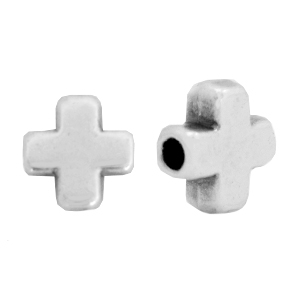 Metall Perlen DQ Kreuz Antik silber (Nickelfrei)