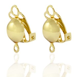 Metall Zubeh&ouml;r DQ Clip Ohrringe Gold (Nickelfrei)