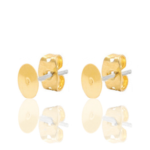 Metall Zubeh&ouml;r DQ Ohrstecker 4mm Gold (Nickelfrei)