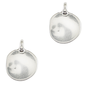 Metall Anh&auml;nger DQ irregular 12mm Antik silber (Nickelfrei)