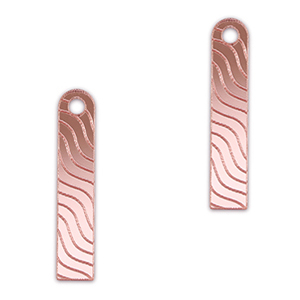 Statement-Anh&auml;nger Bar Welle Metallic light pink