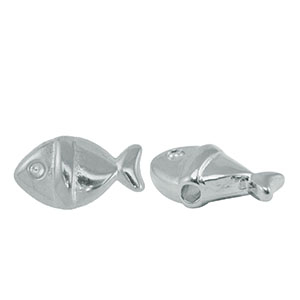 Metall Perlen DQ Fisch Antik silber (Nickelfrei)