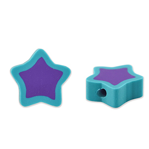 Polymer Perlen Stern Purple-turquoise blue