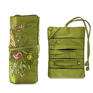 Schmuckreiseetui mit Blumen Olive green