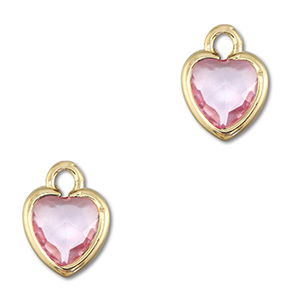 Anh&auml;nger Kristallglas Herz Light pink-gold