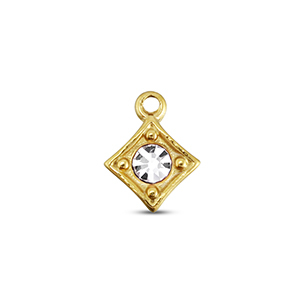 BY31&reg; Stainless Steel - Rostfrei Stahl Anh&auml;nger Rhombus Gold-crystal