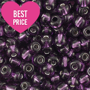 Glasperlen Rocailles 12/0 (2mm) Silverlined purple