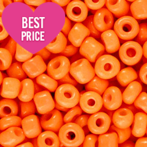 Glasperlen Rocailles 8/0 (3mm) Deep neon orange