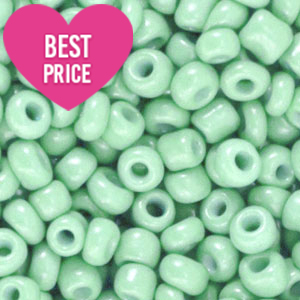 Glasperlen Rocailles 8/0 (3mm) Spring bud green