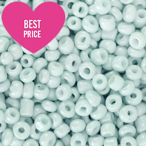 Glasperlen Rocailles 8/0 (3mm) Light haze blue