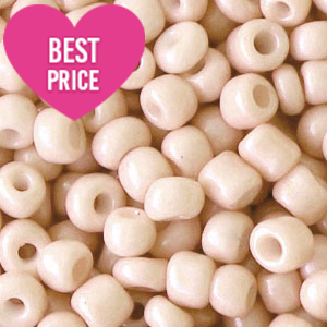 Glasperlen Rocailles 12/0 (2mm) Latte beige