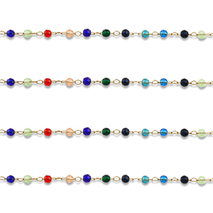 Stainless Steel - Rostfrei Stahl Schmuckzubeh&ouml;r Gliederkette Rund Gold-multicolour